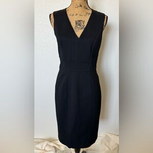 White House Black Market Sleeveless Sheath Dress Size 6 Black Elegant Office Wea